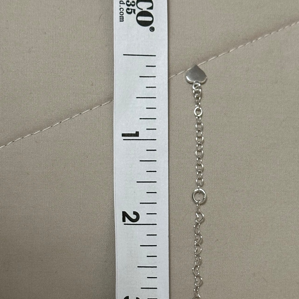 925 Sterling Silver Heart Anklet Chain w/Heart Charm. NWOT - Picture 12 of 14